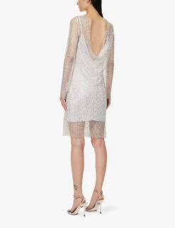 Vezzo V-neck Regular-fit Woven Midi Dress -Reisi Clothing Shop R04156402 WHITE ALT03