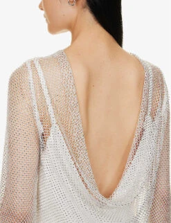 Vezzo V-neck Regular-fit Woven Midi Dress -Reisi Clothing Shop R04156402 WHITE ALT04