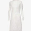 Vezzo V-neck Regular-fit Woven Midi Dress -Reisi Clothing Shop R04156402 WHITE M