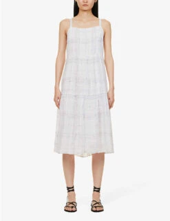 Checked Linen And Cotton-blend Midi Dress -Reisi Clothing Shop R04156416 PLAYASIERNAPLAID ALT02