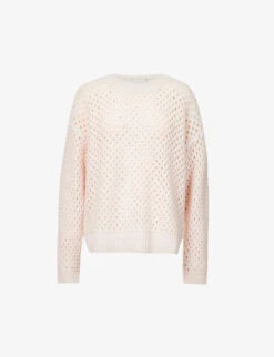 Mesh-knit Relaxed-fit Organic Cashmere-knitted Jumper