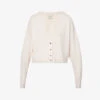 V-neck Cropped Organic Cashmere-knitted Cardigan -Reisi Clothing Shop R04156844 LIGHTPINK M