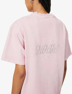 Filthy Rich Crystal-embellished Cotton T-shirt -Reisi Clothing Shop R04156847 ROSE ALT05