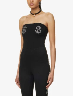 $ $ Crystal-embellished Stretch-woven Body 9 $ $ Crystal-embellished Stretch-woven Body -Reisi Clothing Shop R04156848 DUSK ALT02