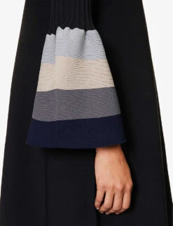 Pottery Flared-hem Recycled-polyester Knitted Midi Dress -Reisi Clothing Shop R04157877 BLACKMULTI ALT04