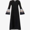 Pottery Flared-hem Recycled-polyester Knitted Midi Dress -Reisi Clothing Shop R04157877 BLACKMULTI M