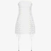 Lace-up Stretch-woven Blend Mini Dress -Reisi Clothing Shop R04157913 WHITE M