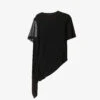 Asymmetric-hem Relaxed-fit Woven T-shirt -Reisi Clothing Shop R04158035 BLACK M