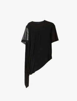 Asymmetric-hem Relaxed-fit Woven T-shirt