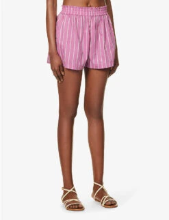 Faithfull The Brand Elva Striped Cotton-poplin Shorts -Reisi Clothing Shop R04158853 ADIASTRIPEPRINTLILAC ALT02