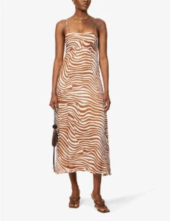 Faithfull The Brand Sorso Animal-print Linen Midi Dress -Reisi Clothing Shop R04158858 SOLPRINT ALT01