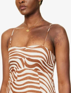 Faithfull The Brand Sorso Animal-print Linen Midi Dress -Reisi Clothing Shop R04158858 SOLPRINT ALT04