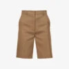 Sportmax Ocra Pressed-crease Regular-fit Cotton-blend Shorts -Reisi Clothing Shop R04158876 BEIGE M