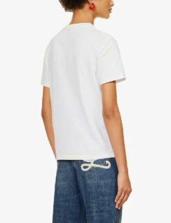 Loewe Anagram Graphic-print Regular-fit Cotton-jersey T-shirt -Reisi Clothing Shop R04159264 WHITEYELLOW ALT03