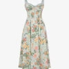 Sabrina Floral-print Cotton-blend Midi Dress -Reisi Clothing Shop R04159571 LIGHTJADE M