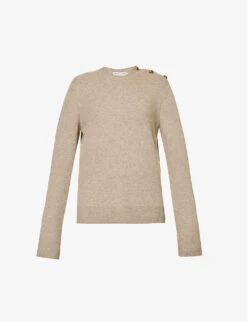 Bottega Veneta Knot-button Round-neck Cashmere-blend Knitted Jumper