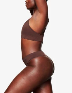 Smoothing Mid-rise Stretch-woven Thong -Reisi Clothing Shop R04160626 COCOA ALT02