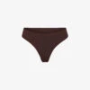 Smoothing Mid-rise Stretch-woven Thong -Reisi Clothing Shop R04160626 COCOA M