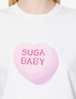 ALEXANDER WANG Shrunken Graphic-print Cotton-jersey T-shirt -Reisi Clothing Shop R04160683 BRIGHTWHITE ALT04