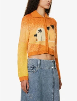 Golden Hour Tripper Landscape-intarsia Knitted Cardigan -Reisi Clothing Shop R04161069 MULTI ALT02