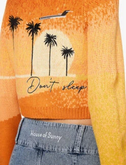 Golden Hour Tripper Landscape-intarsia Knitted Cardigan -Reisi Clothing Shop R04161069 MULTI ALT05