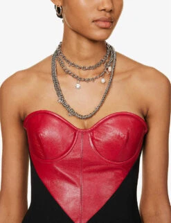 MOSCHINO Sweetheart-neck Contrast-panel Wool-blend Mini Dress -Reisi Clothing Shop R04162975 FANTASYPRINTBLACK ALT04