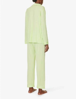 Rayon Long-sleeved Stretch-jersey Pyjama Set -Reisi Clothing Shop R04163581 MINT ALT02