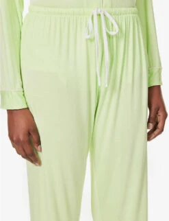 Rayon Long-sleeved Stretch-jersey Pyjama Set -Reisi Clothing Shop R04163581 MINT ALT03