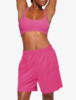 Terry Lounge Mid-rise Cotton-blend Shorts -Reisi Clothing Shop R04164394 WATERMELON ALT01