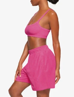 Terry Lounge Mid-rise Cotton-blend Shorts -Reisi Clothing Shop R04164394 WATERMELON ALT02