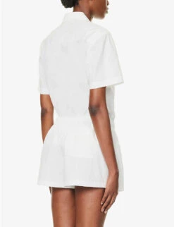 Core High-rise Cotton-poplin Pyjama Shorts -Reisi Clothing Shop R04164429 OPTICWHITE ALT02