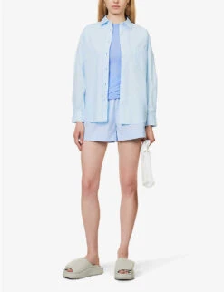 Chiara Relaxed-fit Cotton Shorts -Reisi Clothing Shop R04164613 SKY ALT01