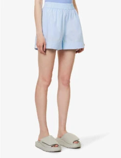 Chiara Relaxed-fit Cotton Shorts -Reisi Clothing Shop R04164613 SKY ALT02