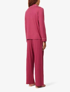 Lara Long-sleeved Stretch-modal Pyjama Set -Reisi Clothing Shop R04164711 PINK ALT02
