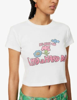 ERL Graphic-print Cropped Cotton-jersey T-shirt 11 ERL Graphic-print Cropped Cotton-jersey T-shirt -Reisi Clothing Shop R04165352 HARDDAY ALT04