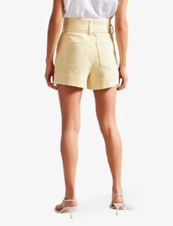 Ted Baker Danikii Self-tie Stretch-denim Shorts -Reisi Clothing Shop R04165570 LTYELLOW ALT02