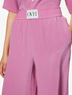 Alabama Crepe-texture Silk Pyjama Set -Reisi Clothing Shop R04165821 FOXGLOVE ALT04