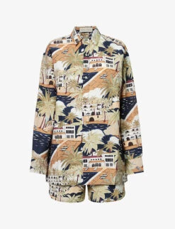 Kick Relaxed-fit Cotton And Silk-blend Pyjama Set