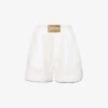 Palm Angels Branded Relaxed-fit Linen Shorts -Reisi Clothing Shop R04166265 OFFWHITEBEIGE M
