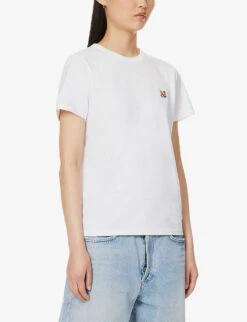 Fox-appliqué Regular-fit Cotton-jersey T-shirt -Reisi Clothing Shop R04166299 WHITE ALT02