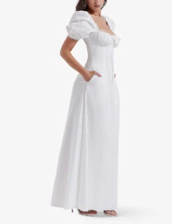 Felizia Floral-print Cotton-blend Maxi Dress -Reisi Clothing Shop R04166359 WHITE ALT02