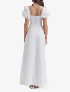 Felizia Floral-print Cotton-blend Maxi Dress -Reisi Clothing Shop R04166359 WHITE ALT03