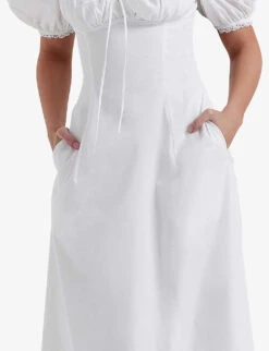 Felizia Floral-print Cotton-blend Maxi Dress -Reisi Clothing Shop R04166359 WHITE ALT04