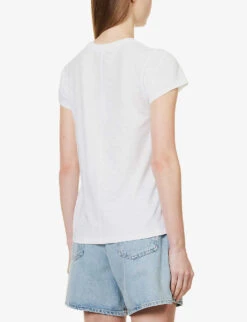 Rag & Bone Mushroom-embroidered Short-sleeved Organic-cotton T-shirt 11 Rag & Bone Mushroom-embroidered Short-sleeved Organic-cotton T-shirt -Reisi Clothing Shop R04166649 WHITE ALT03