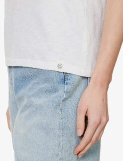 Rag & Bone Mushroom-embroidered Short-sleeved Organic-cotton T-shirt 13 Rag & Bone Mushroom-embroidered Short-sleeved Organic-cotton T-shirt -Reisi Clothing Shop R04166649 WHITE ALT05