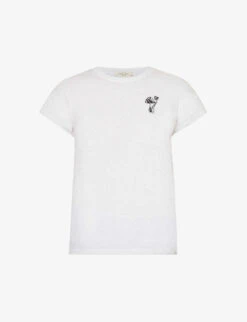 Rag & Bone Mushroom-embroidered Short-sleeved Organic-cotton T-shirt