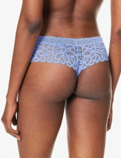Wacoal Raffiné Mid-rise Lace Stretch-woven Briefs -Reisi Clothing Shop R04167233 BLUEBELL ALT03