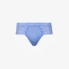 Wacoal Raffiné Mid-rise Lace Stretch-woven Briefs -Reisi Clothing Shop R04167233 BLUEBELL M