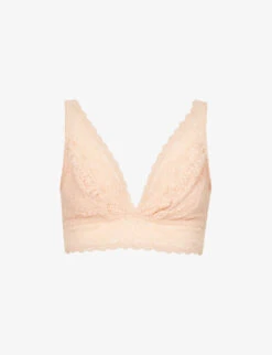 Wacoal Halo Floral-embroidered Scallop-trim Lace Bra