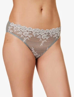 Wacoal Embrace Lace Mid-rise Stretch-lace Briefs -Reisi Clothing Shop R04167239 SMOKECRYSTALPINK ALT02